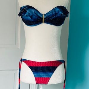 Vix by Paula Hermanny Strapless/Bandeau Tiered Bikini Set (size M)
